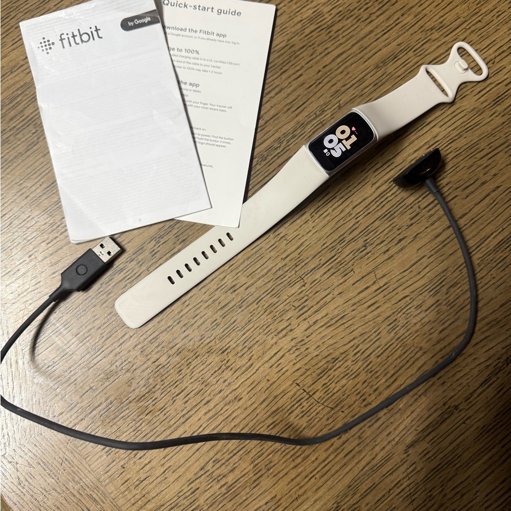Fitbit White band Smartwatch with Sleek Design charge 6